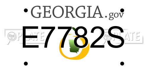 E7782S Georgia License Plate