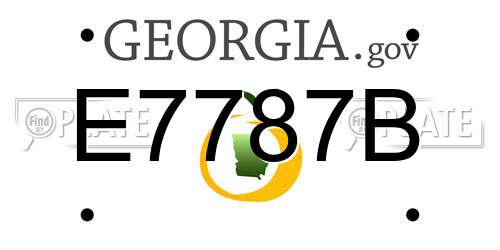 E7787B Georgia License Plate