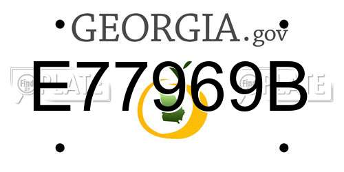 E77969B Georgia License Plate