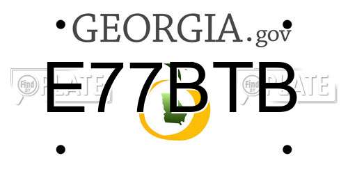 E77BTB Georgia License Plate