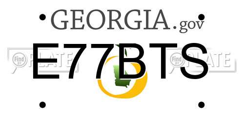 E77BTS Georgia License Plate
