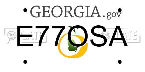 E77OSA Georgia License Plate