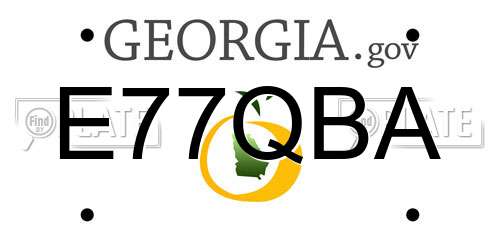 E77QBA Georgia License Plate