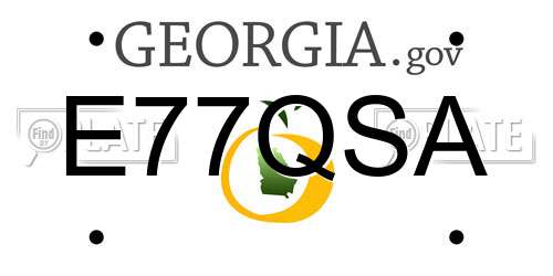 E77QSA Georgia License Plate