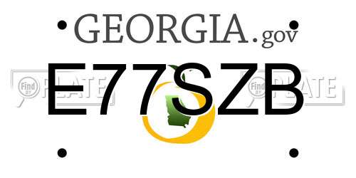 E77SZB Georgia License Plate
