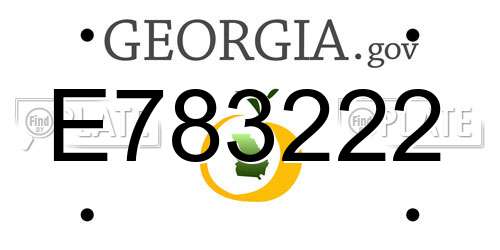 E783222 Georgia License Plate