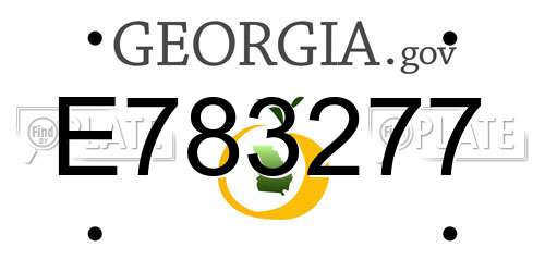 E783277 Georgia License Plate