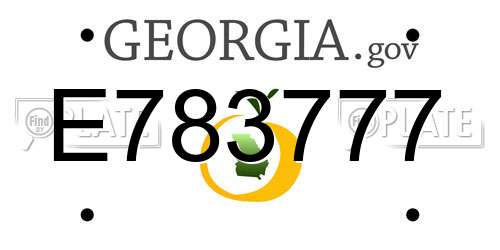 E783777 Georgia License Plate