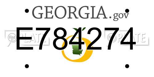 E784274 Georgia License Plate