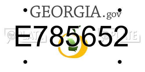 E785652 Georgia License Plate