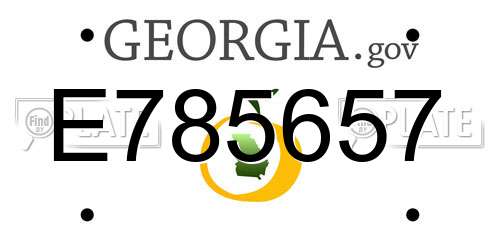 E785657 Georgia License Plate