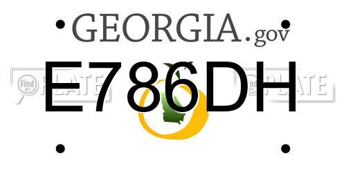 E786DH Georgia License Plate