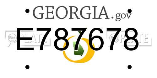 E787678 Georgia License Plate