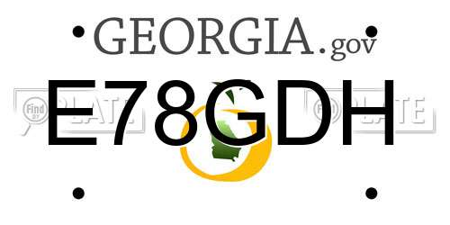 E78GDH Georgia License Plate
