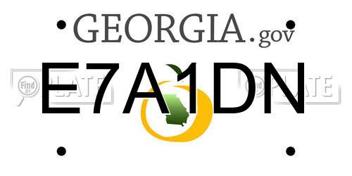 E7A1DN Georgia License Plate