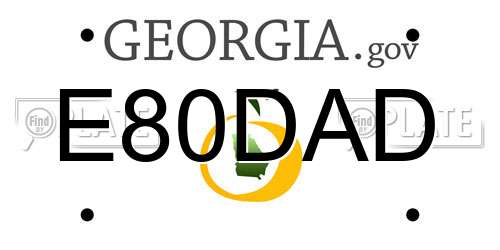 E80DAD Georgia License Plate