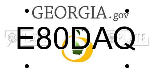 E80DAQ Georgia License Plate