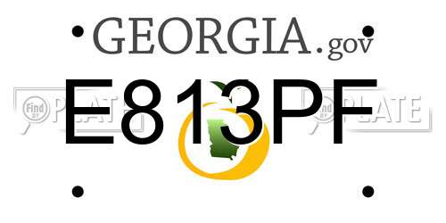 E813PF Georgia License Plate