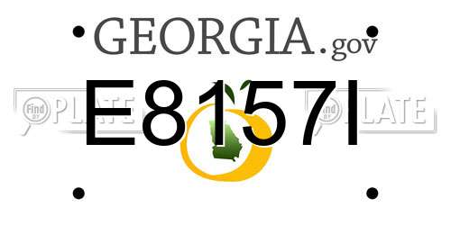 E8157I Georgia License Plate
