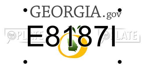 E8187I Georgia License Plate