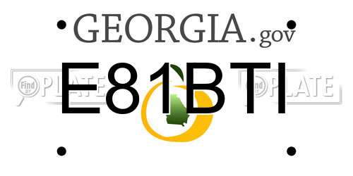 E81BTI Georgia License Plate