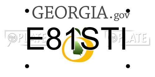 E81STI Georgia License Plate