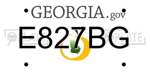 E827BG Georgia License Plate