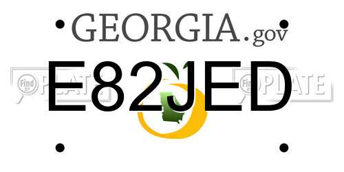 E82JED Georgia License Plate