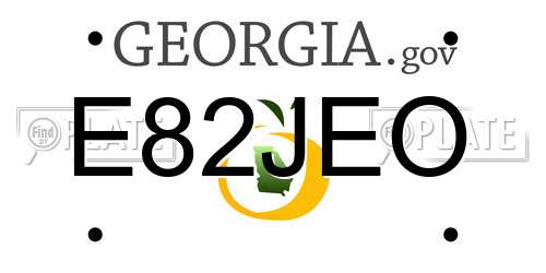 E82JEO Georgia License Plate