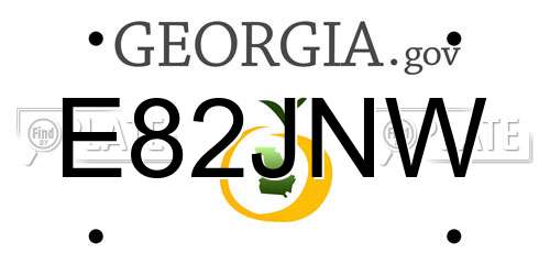 E82JNW Georgia License Plate