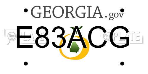 E83ACG Georgia License Plate