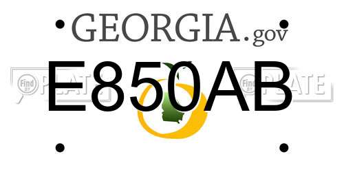 E850AB Georgia License Plate