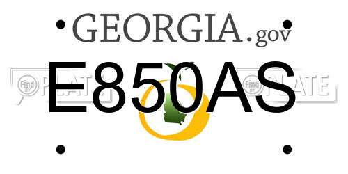 E850AS Georgia License Plate