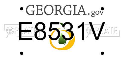 E8531V Georgia License Plate