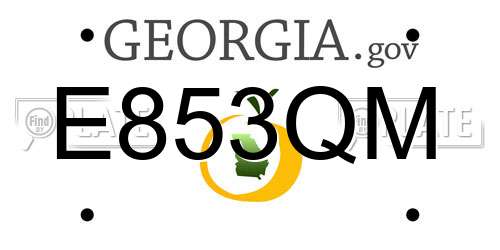 E853QM Georgia License Plate