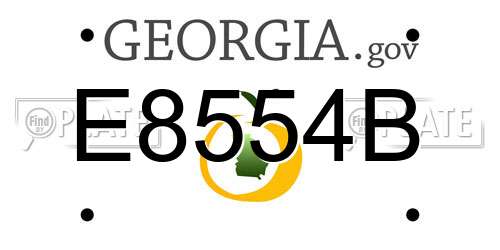 E8554B Georgia License Plate