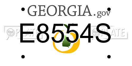 E8554S Georgia License Plate