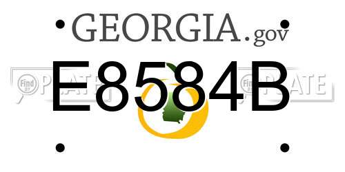 E8584B Georgia License Plate