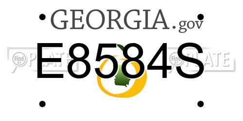 E8584S Georgia License Plate