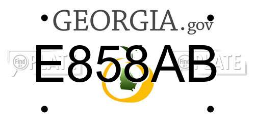 E858AB Georgia License Plate