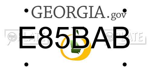 E85BAB Georgia License Plate