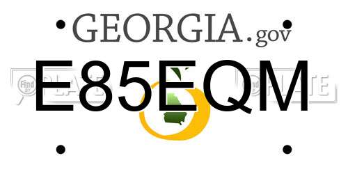 E85EQM Georgia License Plate
