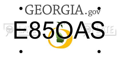 E85OAS Georgia License Plate