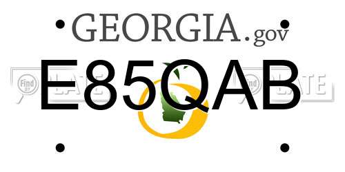 E85QAB Georgia License Plate