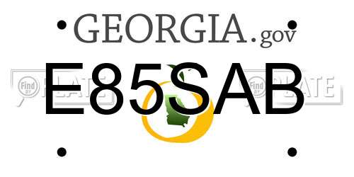 E85SAB Georgia License Plate