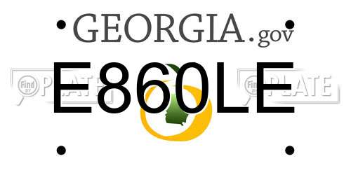 E860LE Georgia License Plate