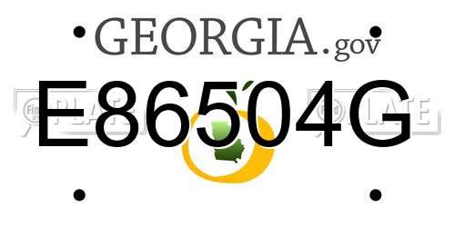 E86504G Georgia License Plate