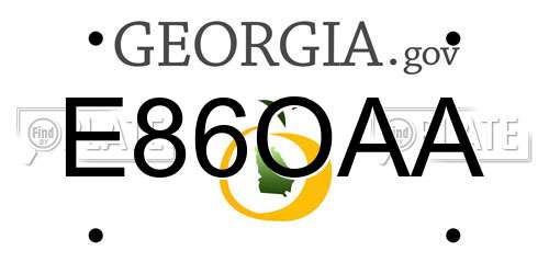 E86OAA Georgia License Plate
