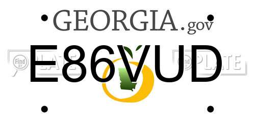 E86VUD Georgia License Plate