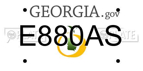 E880AS Georgia License Plate
